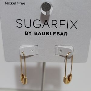 Baublebar Sugarfix Safety Pin Gold Tone Earrings